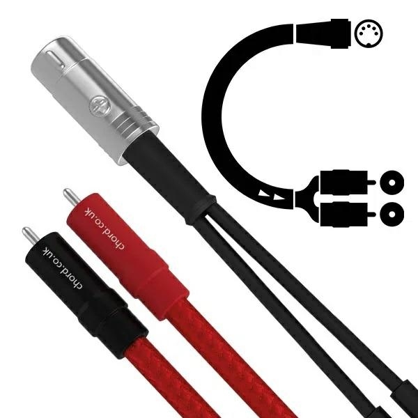 Chord Shawline X Aray Analogue Interconnect 5 Pin Din to 2x RCA 1m